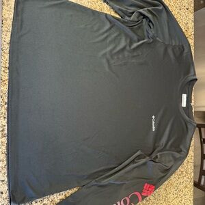 Columbia Men's Black Long Sleeve Tee with Red Logo